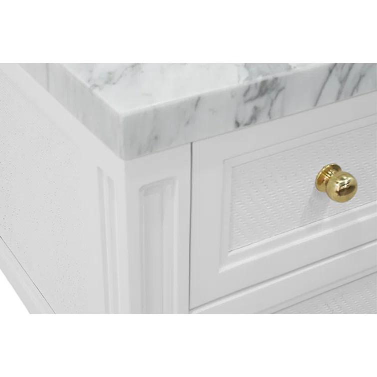 Worlds Away Martha 36.5'' Single Bathroom Vanity with Marble Top