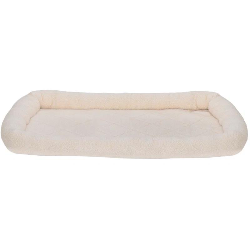 FurHaven Faux Lambswool Crate Bolster Pet Bed