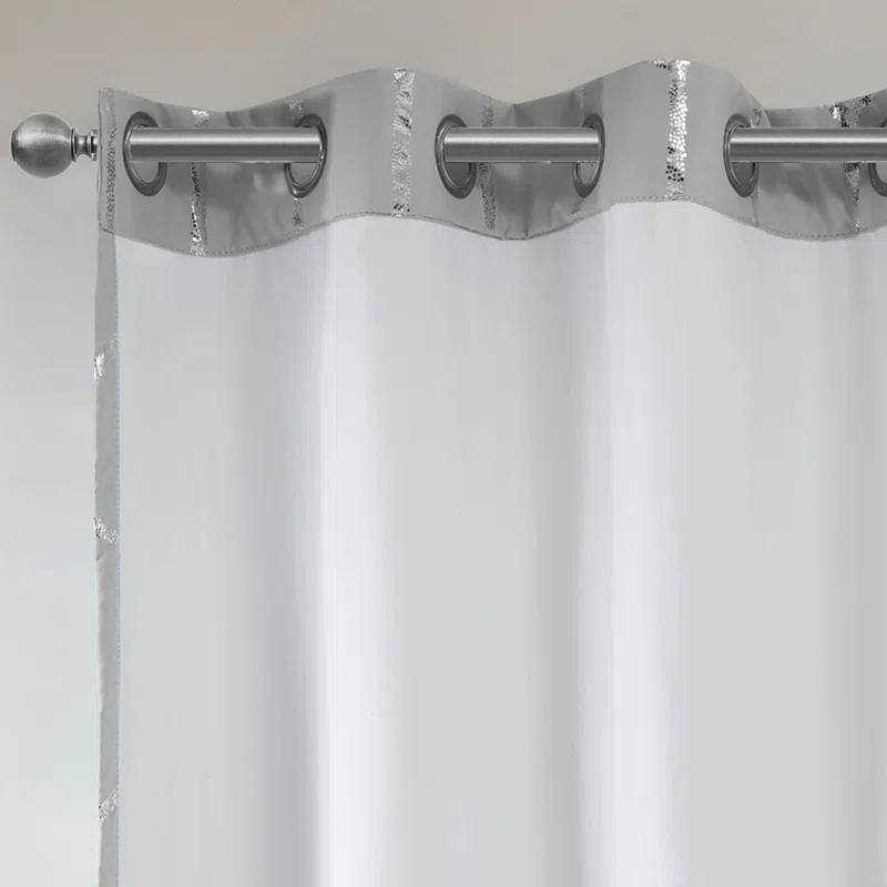 Intelligent Design Raina Geometric Total Blackout Grommet Single Curtain Panel