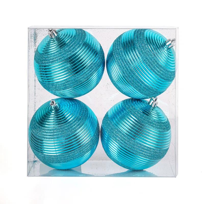 The Holiday Aisle® Shatterproof Swirling Ball Ornaments (Set of 4)