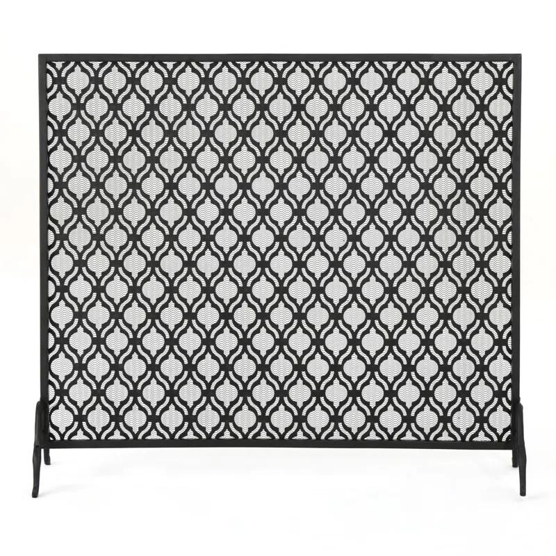 Fleur De Lis Living Tennison 1 Panel Iron Fireplace Screen
