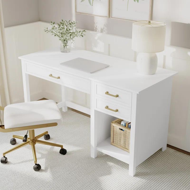 Martha Stewart Martha Stewart Hutton Shaker Style Home Office Desk With 2 Side Drawers
