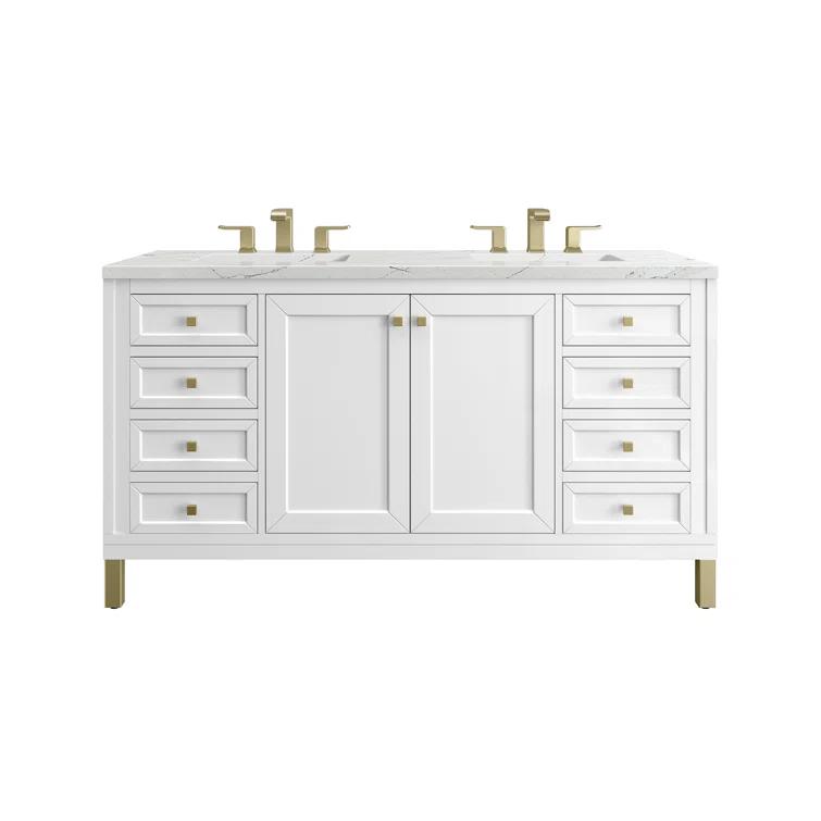 James Martin Vanities Chicago 60'' Double Bathroom Vanity with Top
