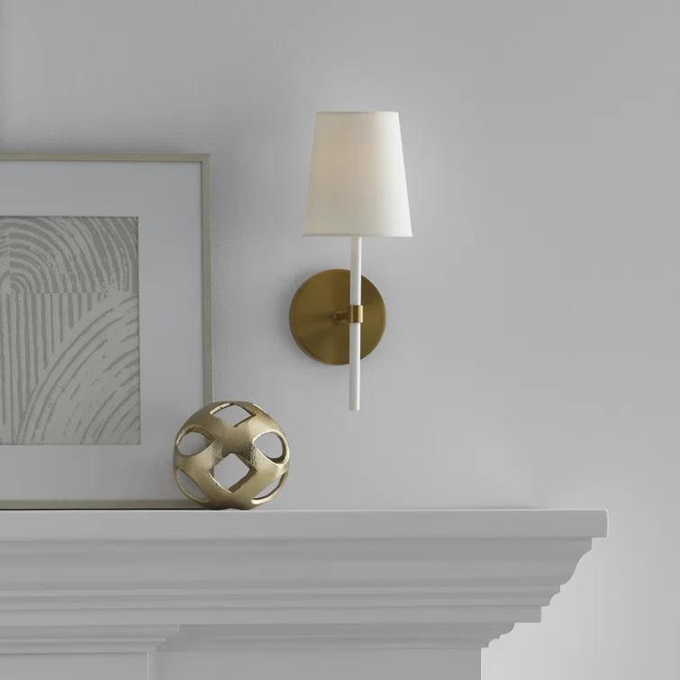 Single Light Steel Dimmable Armed Sconce