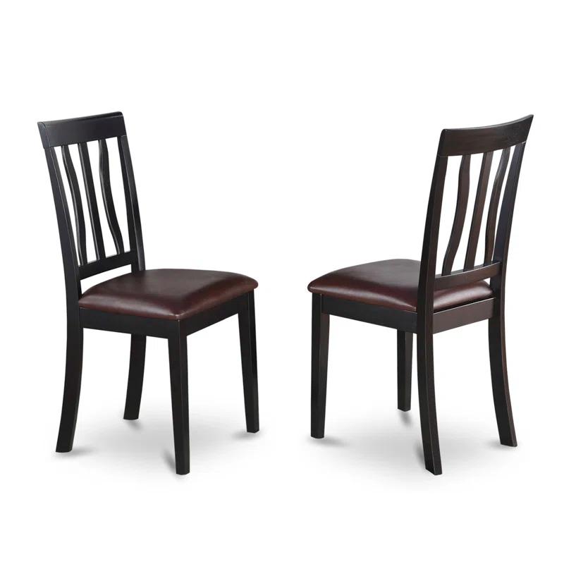 Wooden Importers 18'' H Faux Leather Side Chair (Set of 2)