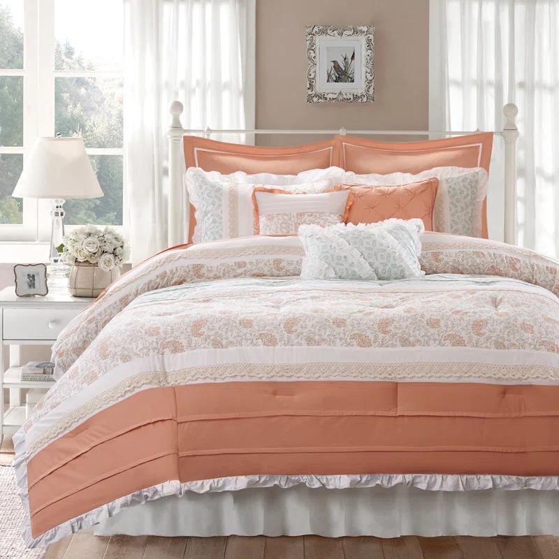 Madison Park Dawn 9 Piece Cotton Percale Comforter Set