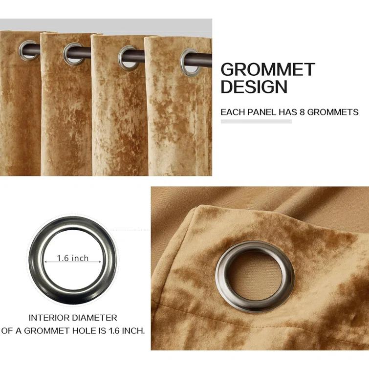 Chezmoi Collection Lux Grommet Top Window Curtain Set