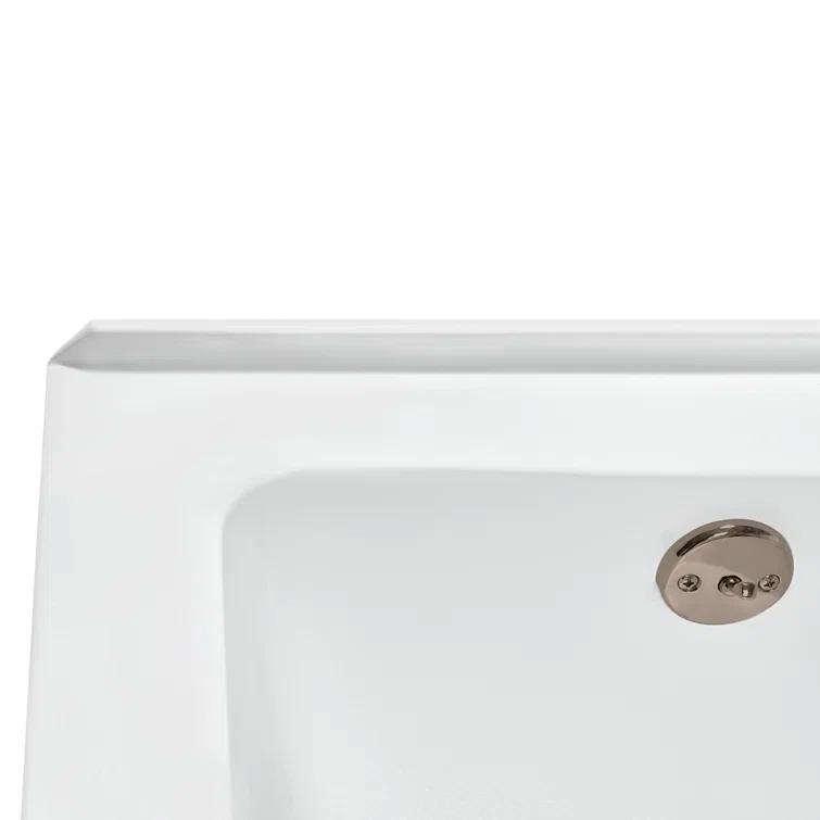 Streamline Bath Streamline 60 in. x 32 in. Acrylic Left-Hand Drain Alcove Bathtub in Glossy White With External Drain NAL-5560-BNK