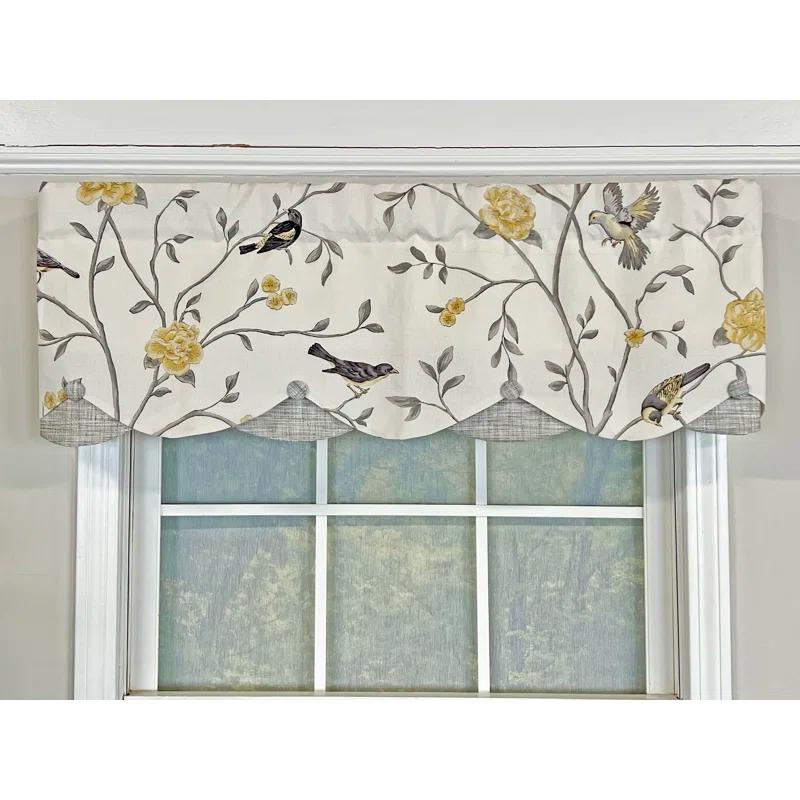 RLF Home Cotton Scalloped 50'' W Window Valance