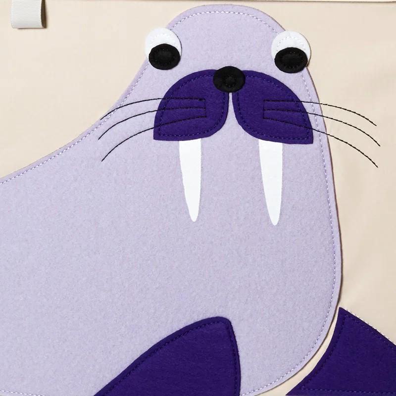 3 Sprouts Collapsible Toy Chest Storage Bin for Kids Playroom, Walrus