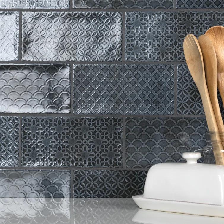 Merola Tile Camden 4" x 8" Ceramic Patterned Subway Wall Tile