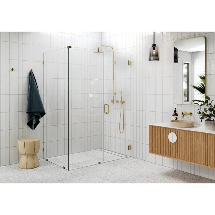 41'' W x 78'' H Pivot Frameless Shower Door with Clear Glass
