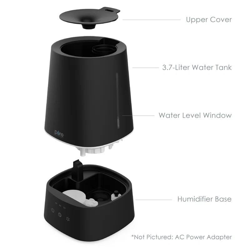 Pure Enrichment Pure Enrichment Hume 3.7 Gallons Cool Mist Ultrasonic Tabletop Humidifier for 300 Cubic Feet