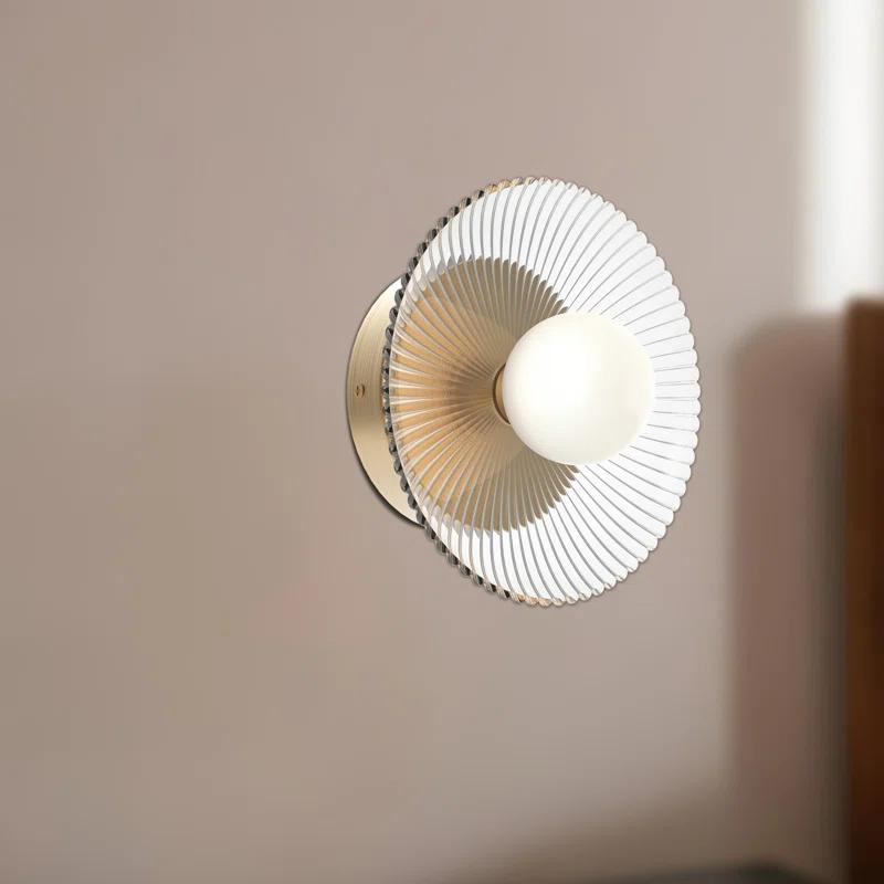 Hera Single Light Glass Dimmable LED Armed Sconce