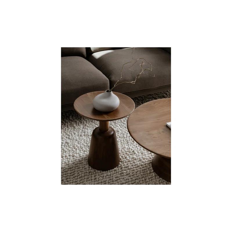 Dalton Round Coffee Table - Dark Acacia