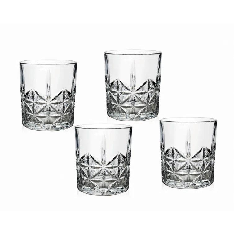 Godinger Silver Art Co Pearl 11 oz. Crystal Whiskey Glass (Set of 4)