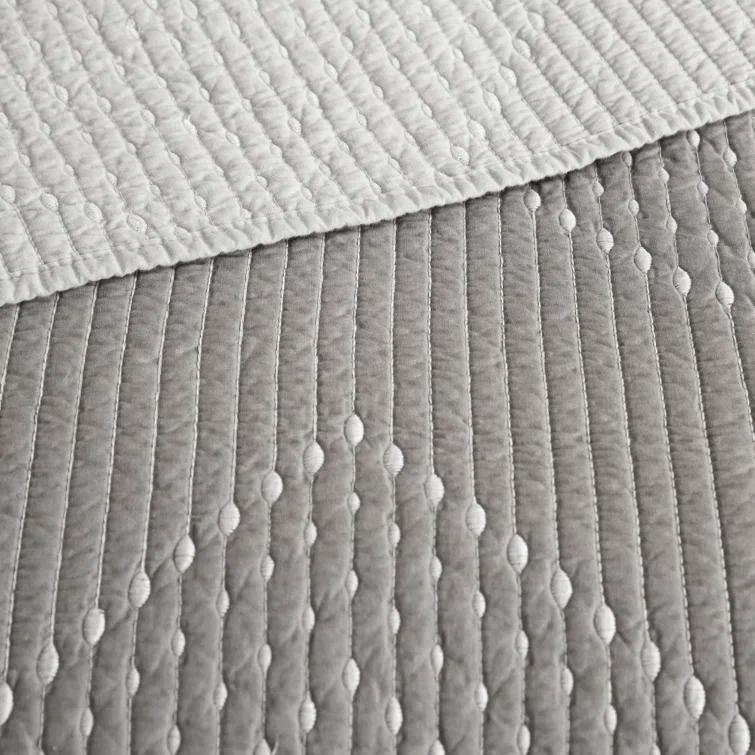 INK+IVY Pomona 3 Piece Embroidered Cotton Quilt Set