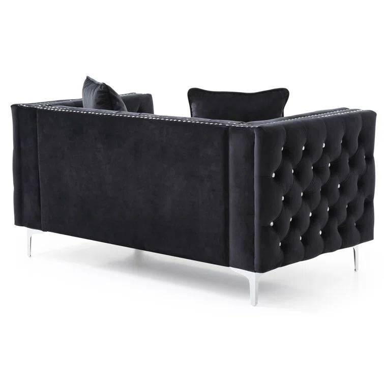 Glory Furniture Paige Mid Century Modern Velvet Loveseat