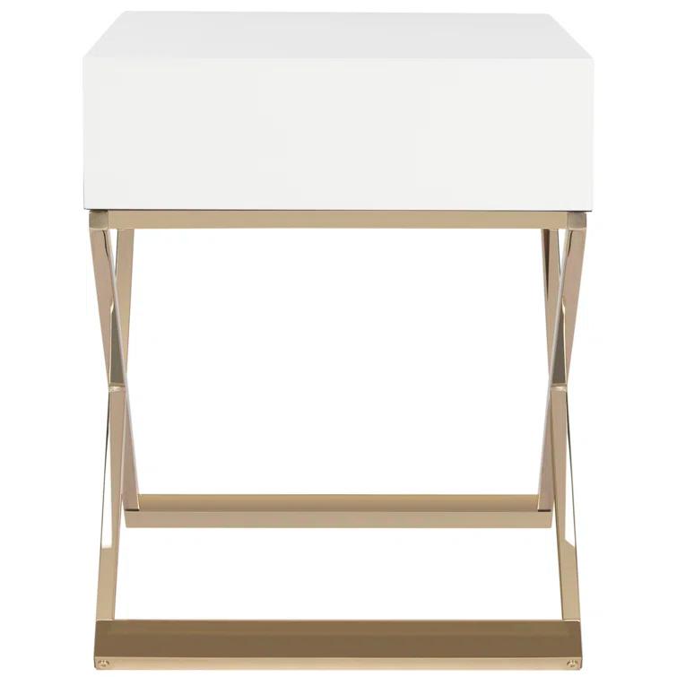 Zarina Modern Cross Leg End Table - White - Safavieh.