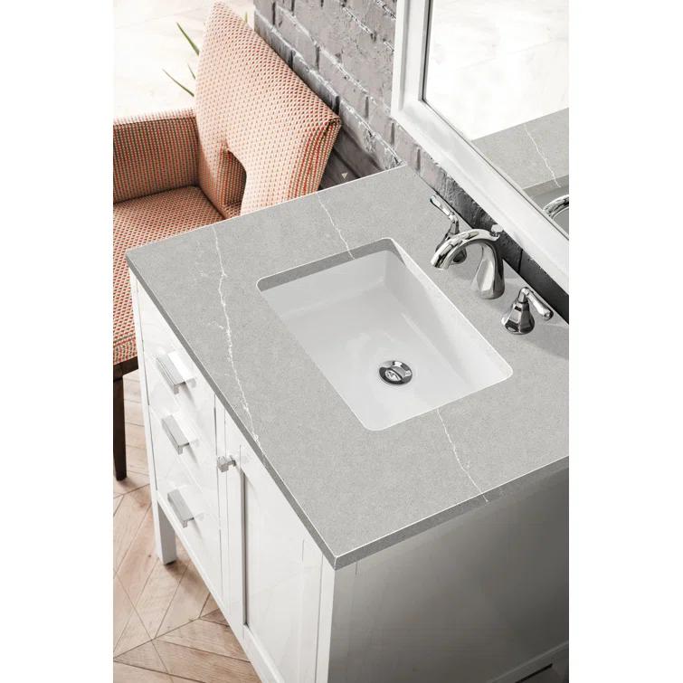 James Martin Vanities Addison 30'' Single Bathroom Vanity with Engineered Quartz Top