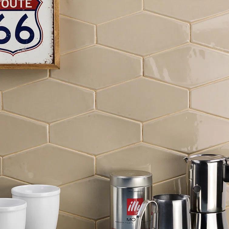 Bond Tile Midland Hexagon 4" x 8" Ceramic Subway Wall Tile (5.38 sq. ft. / box)