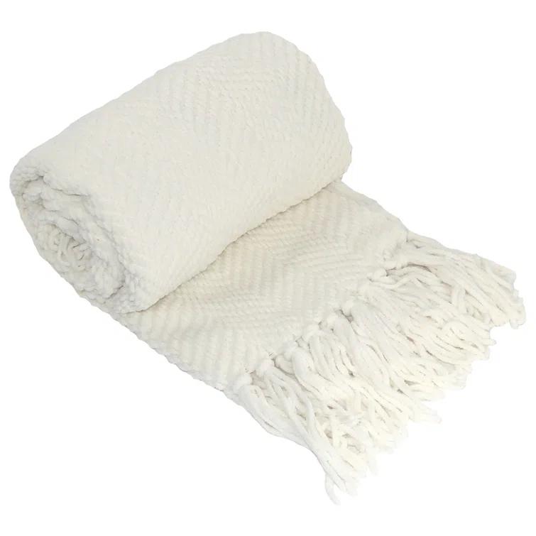 Home Soft Things Tweed Knitted Throw Blanket