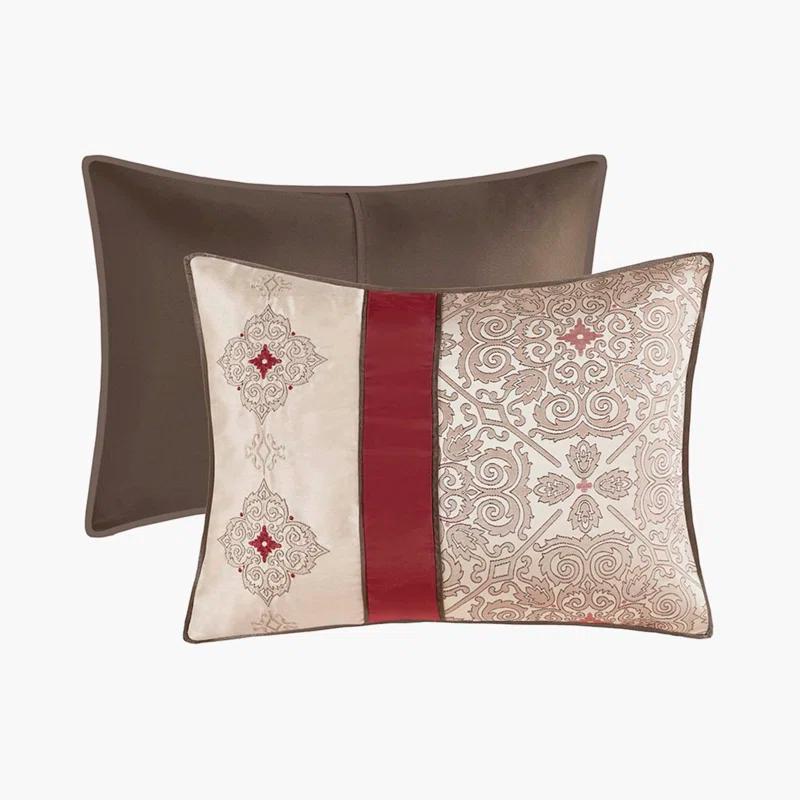 Madison Park Donovan 7 Piece Jacquard Comforter Set with Throw Pillows