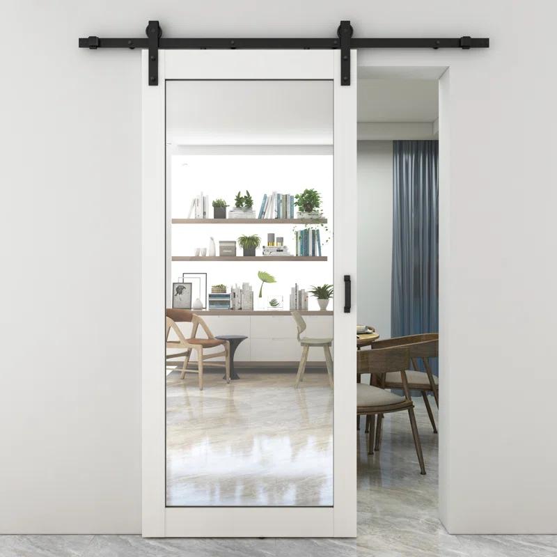 Calhome Sliding Mirror Barn Door with Hardware Kit and Door Handle