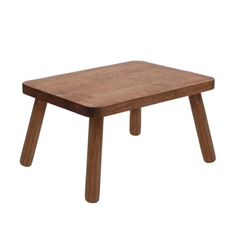 Millwood Pines Small Wooden Stool With Four Detachable And Assembled Legs Nicely Balanced (Classic 9.3Inch)