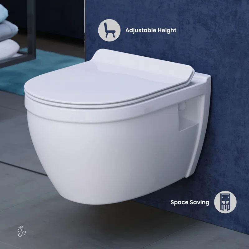 Swiss Madison SM-WT0901GW Ivy Wall-Hung Toilet Bundle 0.8/1.6 GPF Dual Flush With Flush Plate