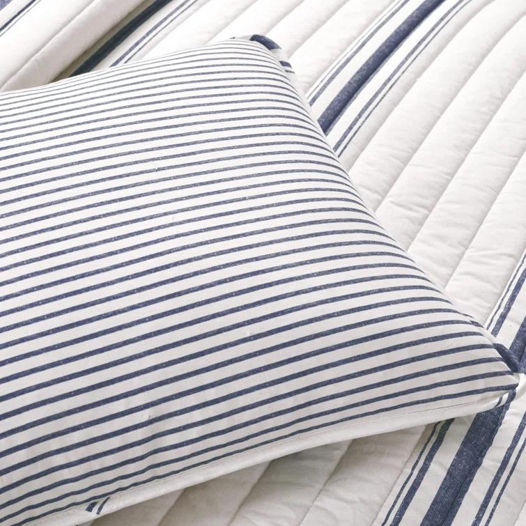 Birch Lane™ Gilroy Farmhouse / Country Cotton Striped Quilt Set