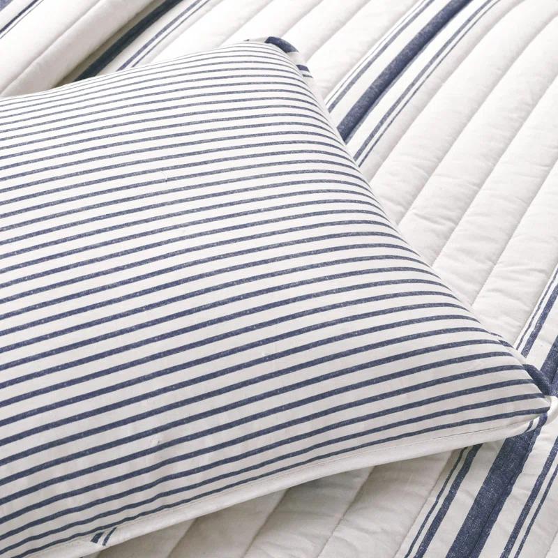 Birch Lane™ Gilroy Farmhouse / Country Cotton Striped Quilt Set