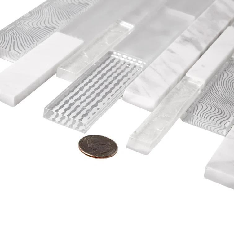 11.8" x 11.8" Glass Linear Mosaic Wall & Floor Tile