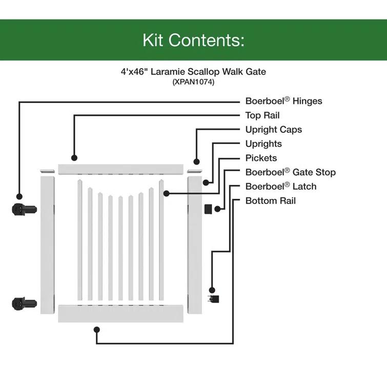 Barrette Outdoor Living Scallop Picket Gate