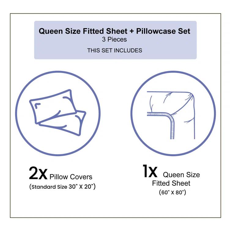 Ambesonne Microfiber Paisley Sheet Set (Set of 3)