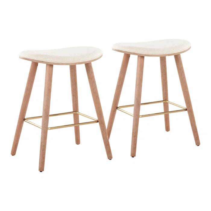 Everly Quinn Upholstered Counter Stool (Set of 2)