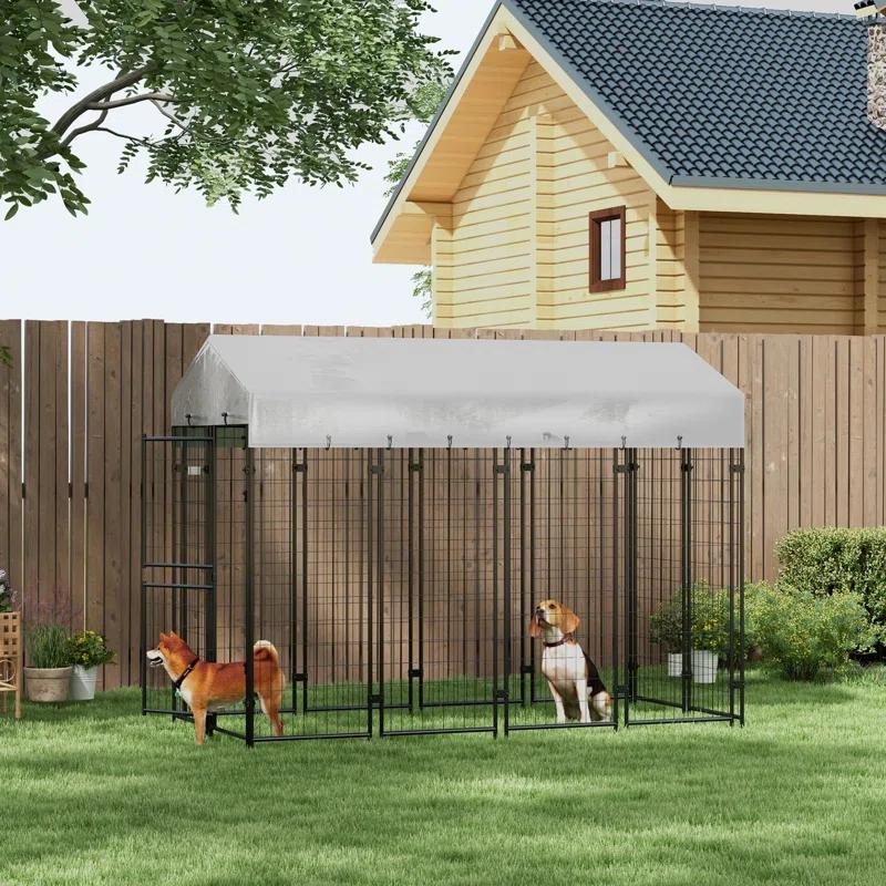 72'' H Galvanized Steel Yard Kennel With Door
