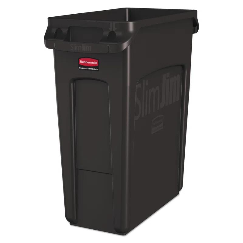 Rubbermaid Commercial Products Slim Jim Plastic Open Kitchen Trash Can - 16 Gallons