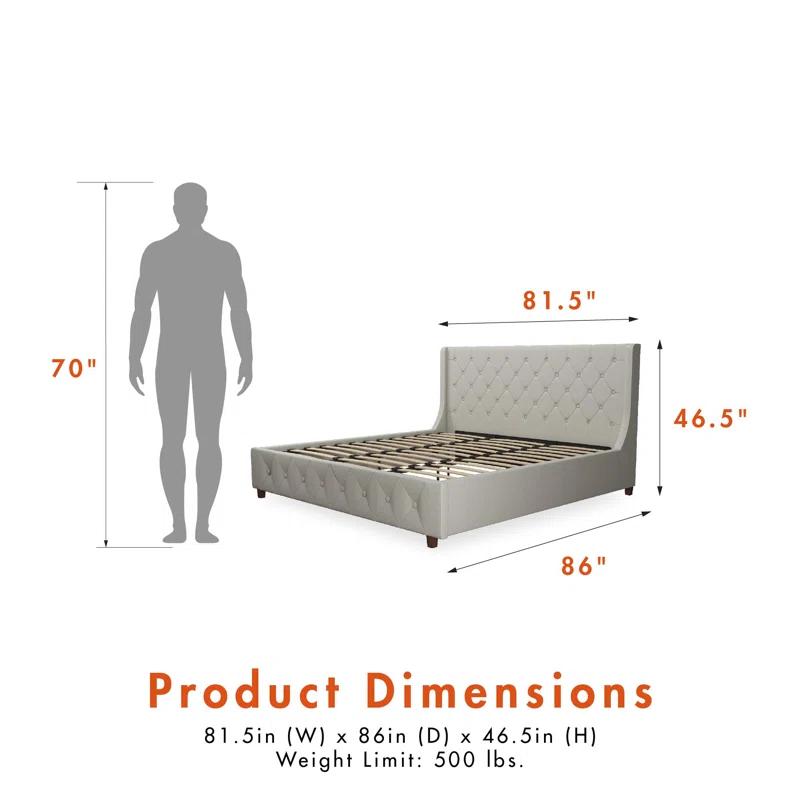 CosmoLiving by Cosmopolitan Mercer Tufted Upholstered Platform Bed