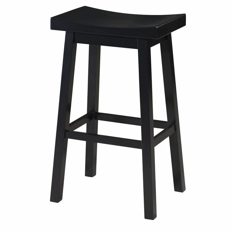 LuXeo LuXeo Lakewood Solid Wood Saddle Barstool (Set of 2)