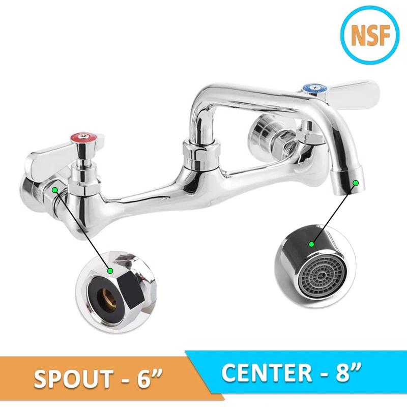 Express KitchQuip Wall Mounted Optional Bathroom Faucet WMF6"S