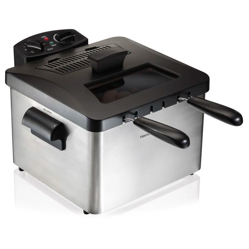 Hamilton Beach Hamilton Beach® Professional-Style Electric Deep Fryer with 12-Cup Food Capacity, Lid with View Window and Three Frying Baskets