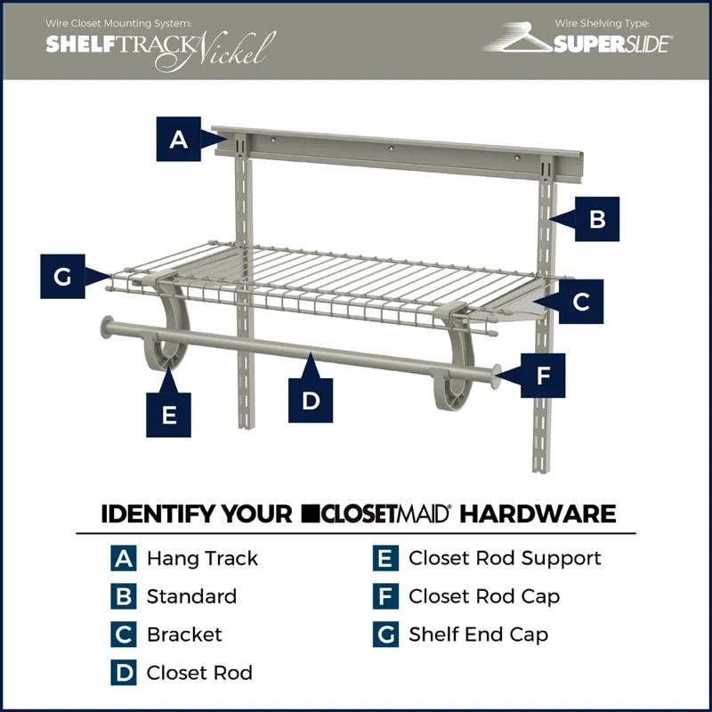 ClosetMaid ShelfTrack Wire Shelving Bracket