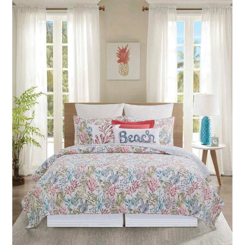 Delphina Cotton Percale Reversible Quilt Set