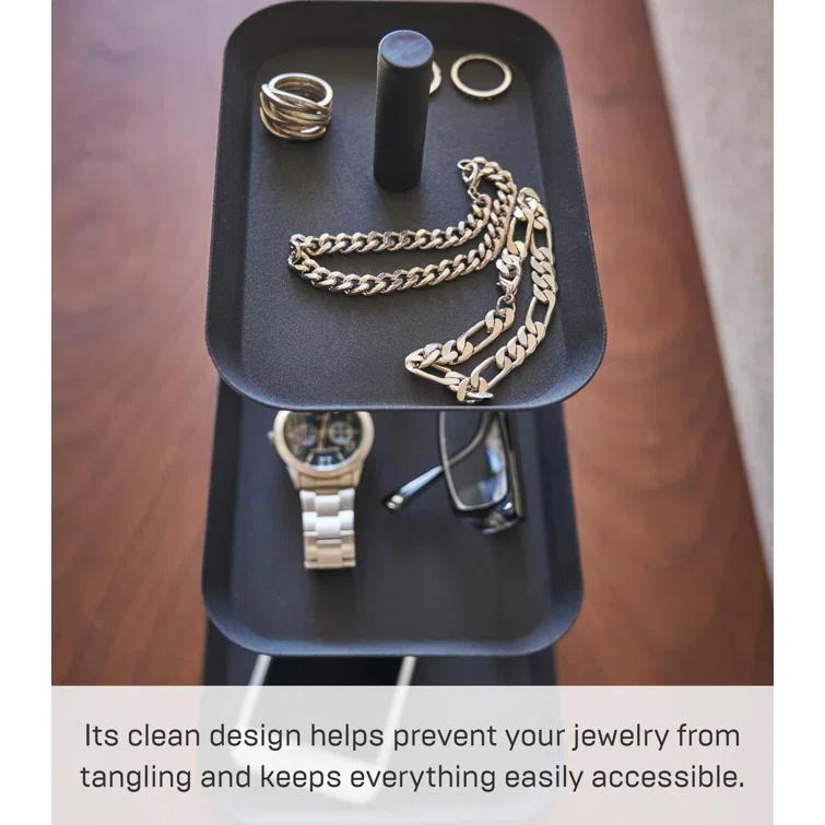 Yamazaki Home 3-Tier Accessory Tray - Jewelry Holder & Storage Organizer, Steel