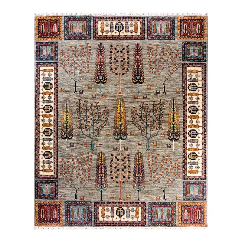 Solo Rugs One-of-a-Kind Rectangle 8'2" X 9'10" Wool Area Rug Fawn/Red/Orange/Blue/Black