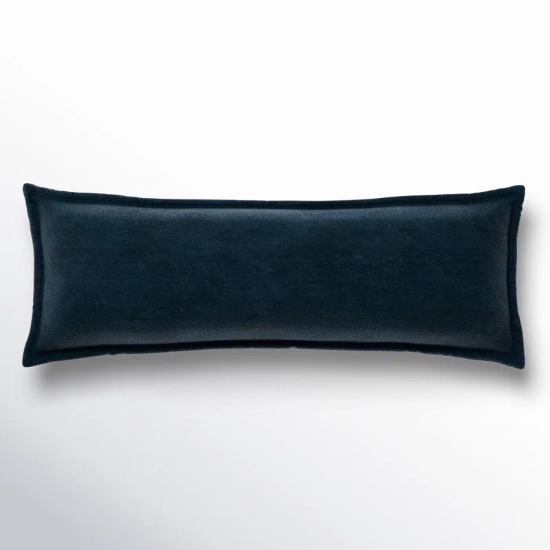 Stella Solid Faux Silk Velvet Romantic Western 14x42 inch Long Lumbar Pillow