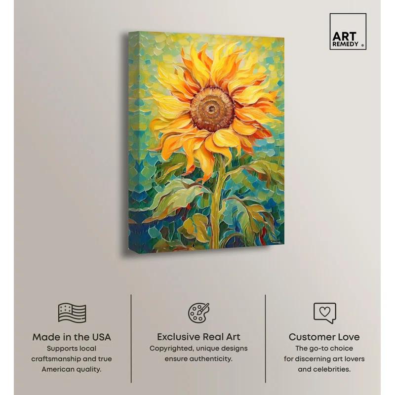 Art Remedy Sunflower Vibrante Canvas Sunflower Art Prints by Art Remedy