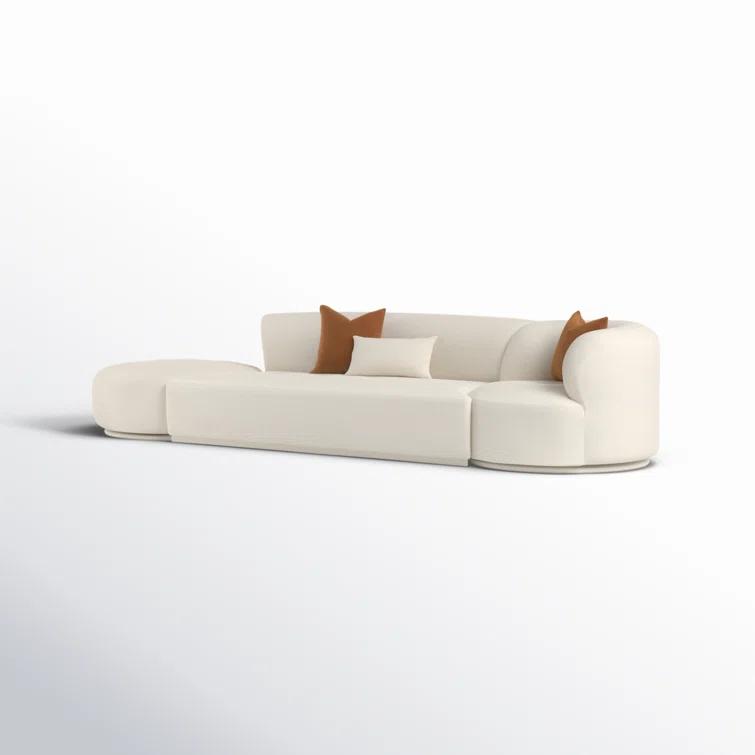 TOV Furniture Fickle Boucle 3-Piece Chaise Modular Sofa