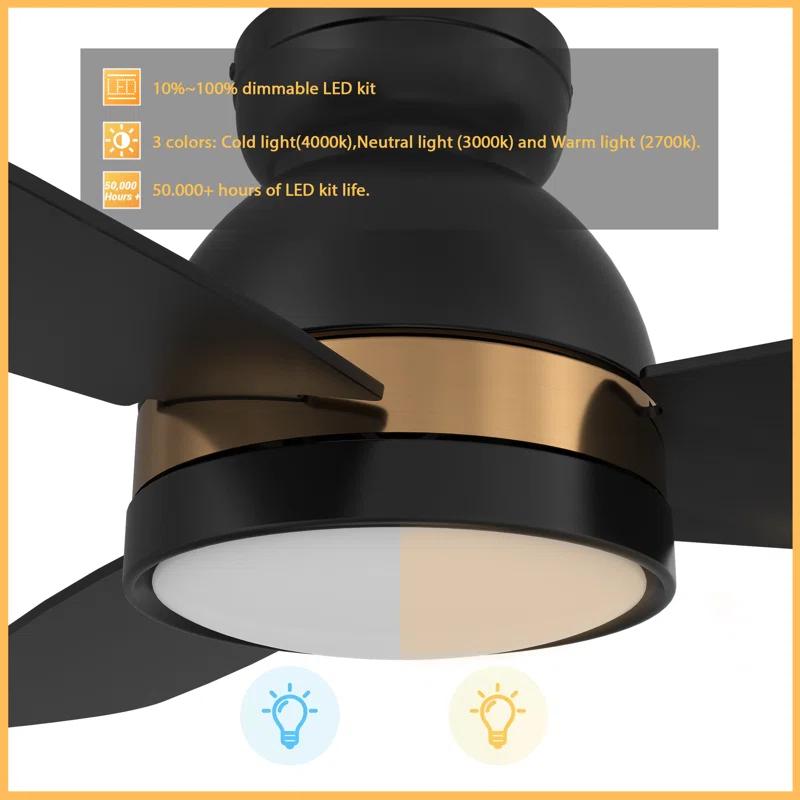 CARRO Smart Flush Mount Ceiling Fan with Light, Remote Control, DC Motor